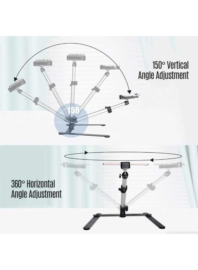 YZMA GLOBAL Adjustable Overhead Phone Stand for Photography & Video Recording, Tabletop Copy Stand Phone Holder, Flexible Desktop Tripod Mount for Live Streaming, YouTube, Vlog & Content Creation - Image 2